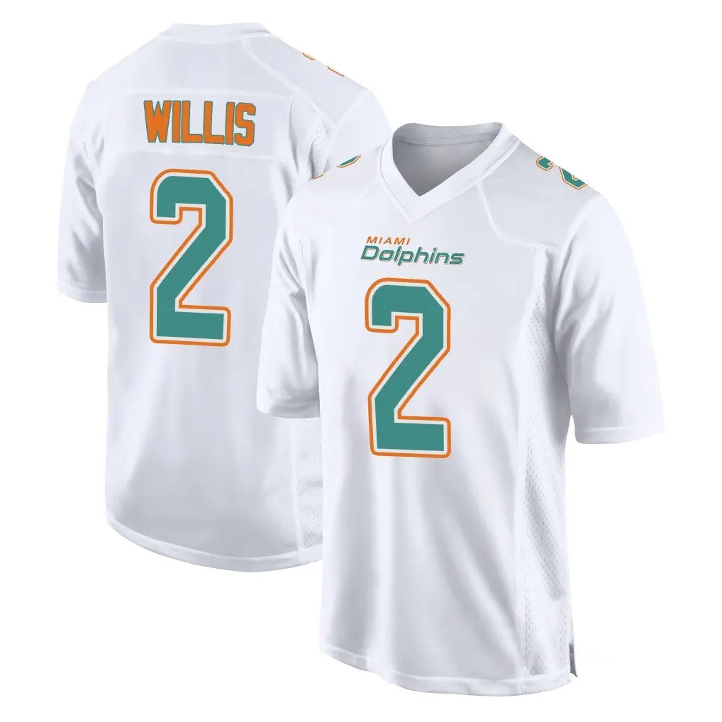 Davalo M.Dolphins #2 Malik Willis Player White Fashion Home Game Stitched Jerseys