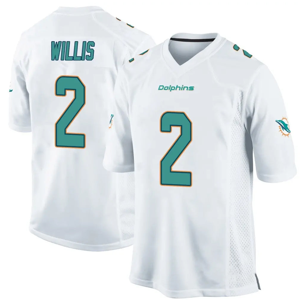 Davalo M.Dolphins #2 Malik Willis Player White Home Game Stitched Jerseys