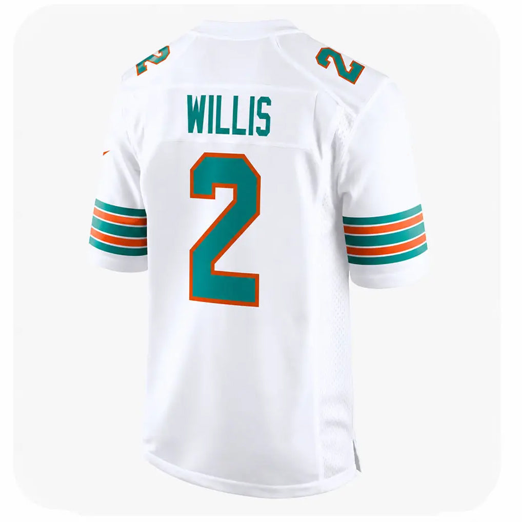 Davalo M.Dolphins #2 Malik Willis Player White Limited Home Game Stitched Jerseys