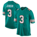 Davalo M.Dolphins #3 Chris Johnson Player Aqua Alternate Home Game Stitched Jerseys
