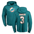 Davalo M.Dolphins #3 Chris Johnson Player Aqua LOGO Pullover Hoodies Limited Stitched Jerseys