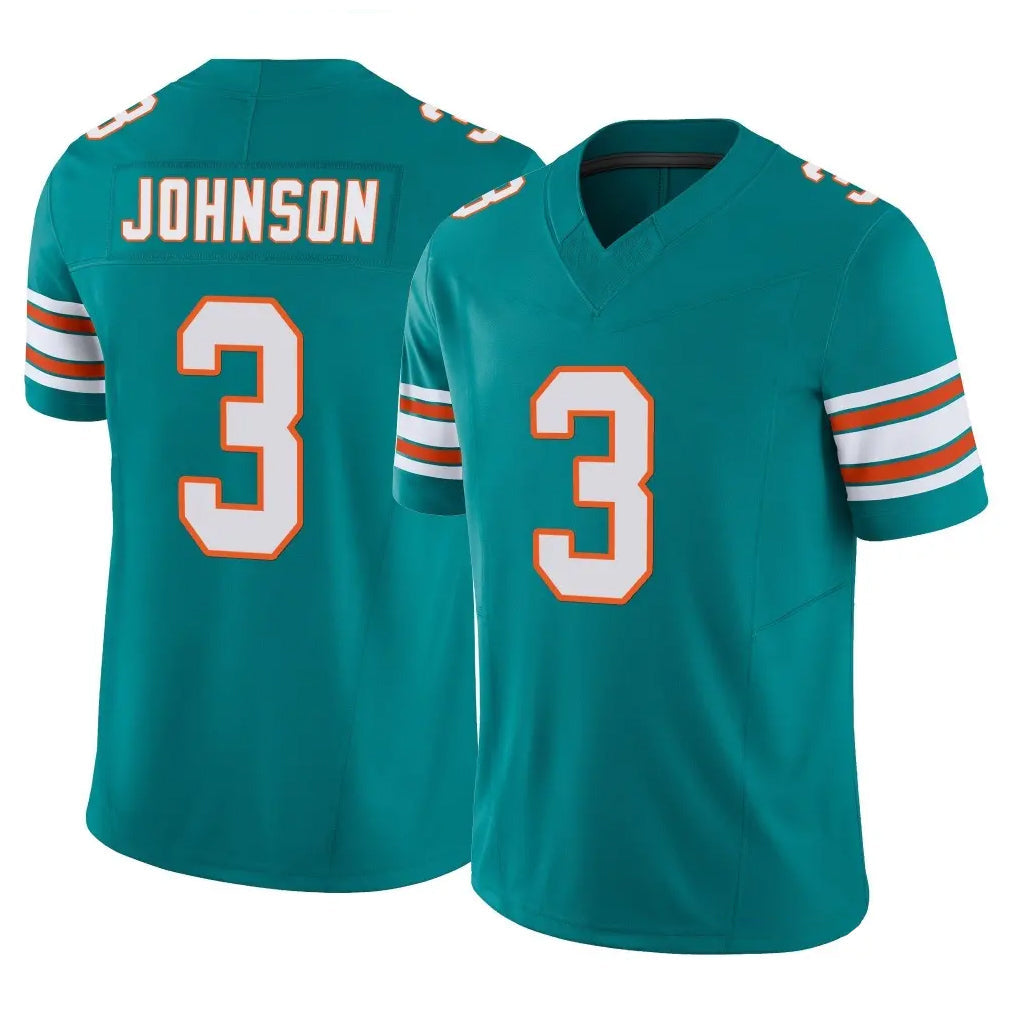 Davalo M.Dolphins #3 Chris Johnson Player Aqua Limited Alternate Vapor F.U.S.E. Home Game Stitched Jerseys