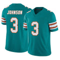 Davalo M.Dolphins #3 Chris Johnson Player Aqua Limited Alternate Vapor F.U.S.E. Home Game Stitched Jerseys