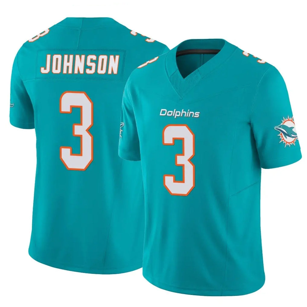 Davalo M.Dolphins #3 Chris Johnson Player Aqua Limited Vapor F.U.S.E. Home Game Stitched Jerseys