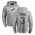Davalo M.Dolphins #3 Chris Johnson Player Gray LOGO Pullover Hoodies Limited Stitched Jerseys