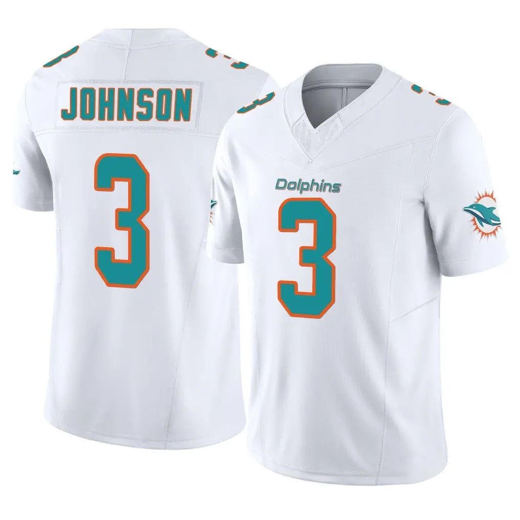 Davalo M.Dolphins #3 Chris Johnson Player White Limited Vapor F.U.S.E. Home Game Stitched Jerseys