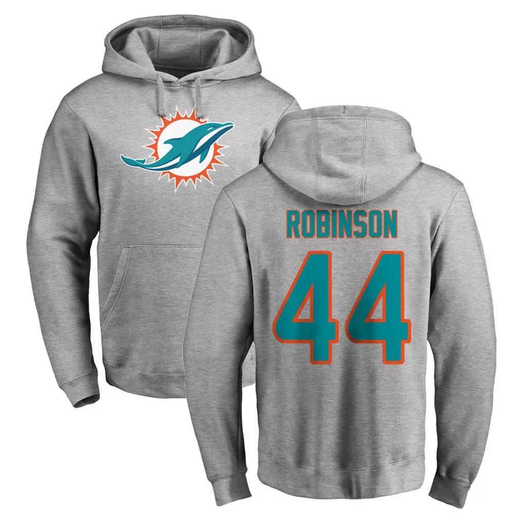 Davalo M.Dolphins #44 Chop Robinson Player Gray LOGO Pullover Hoodies Limited Stitched Jerseys