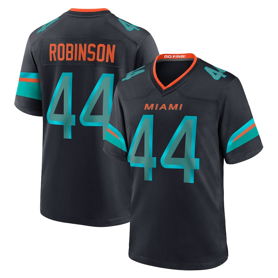 Davalo M.Dolphins #44 Chop Robinson Player Pitch Blue Rivalries Collection Game Stitched Jersey