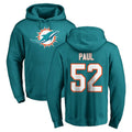 Davalo M.Dolphins #52 Patrick Paul Player Aqua LOGO Pullover Hoodies Limited Stitched Jerseys