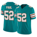 Davalo M.Dolphins #52 Patrick Paul Player Aqua Limited Alternate Vapor F.U.S.E. Home Game Stitched Jerseys