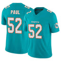 Davalo M.Dolphins #52 Patrick Paul Player Aqua Limited Vapor F.U.S.E. Home Game Stitched Jerseys