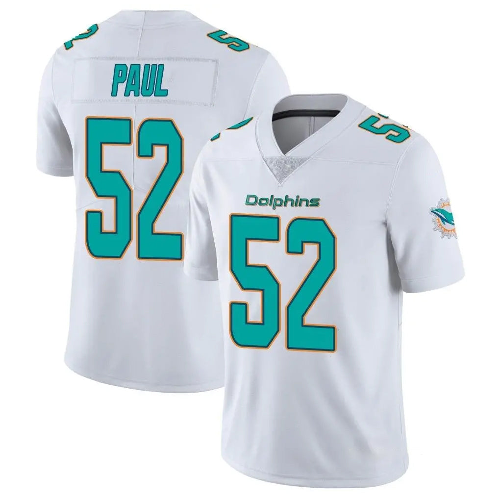Davalo M.Dolphins #52 Patrick Paul Player White Limited Vapor Untouchable Home Game Stitched Jerseys