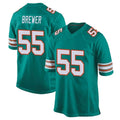 Davalo M.Dolphins #55 Aaron Brewer Player Aqua Alternate Home Game Stitched Jerseys