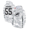 Davalo M.Dolphins #55 Aaron Brewer Player Arctic Camo Salute to Service Hoodies Limited Game Stitched Jerseys