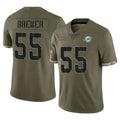 Davalo M.Dolphins #55 Aaron Brewer Player Olive Salute To Service Limited Stitched Jerseys