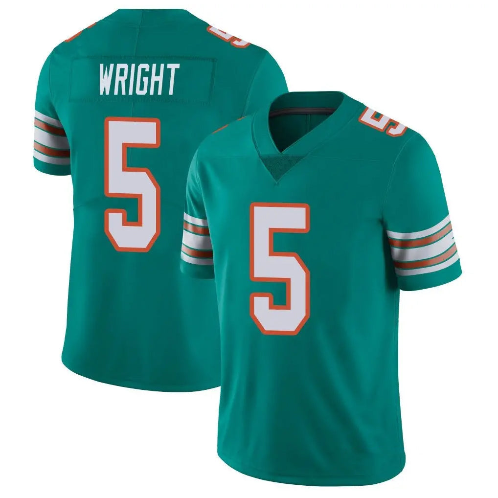 Davalo M.Dolphins #5 Jaylen Wright Player Aqua Limited Alternate Vapor Untouchable Home Game Stitched Jerseys