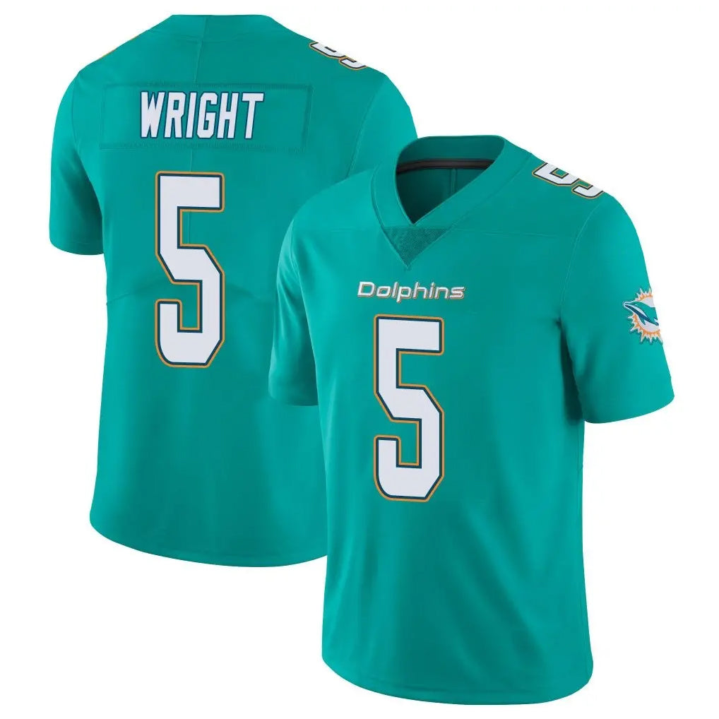 Davalo M.Dolphins #5 Jaylen Wright Player Aqua Limited Vapor Untouchable Home Game Stitched Jerseys