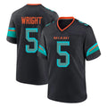 Davalo M.Dolphins #5 Jaylen Wright Player Black Pitch Rivalries Collection Home Game Stitched Jerseys