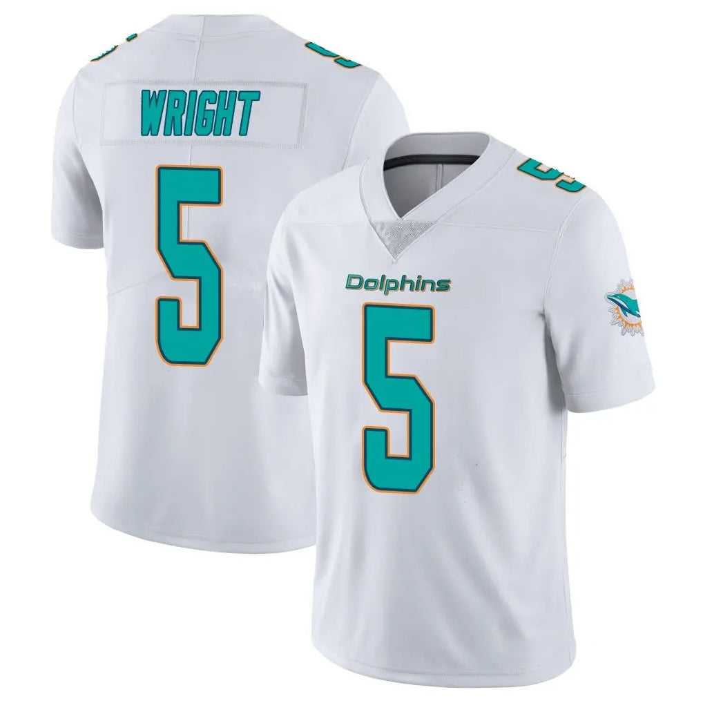 Davalo M.Dolphins #5 Jaylen Wright Player White Limited Vapor Untouchable Home Game Stitched Jerseys
