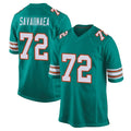 Davalo M.Dolphins #72 Jonah Savaiinaea Player Aqua Alternate Home Game Stitched Jerseys