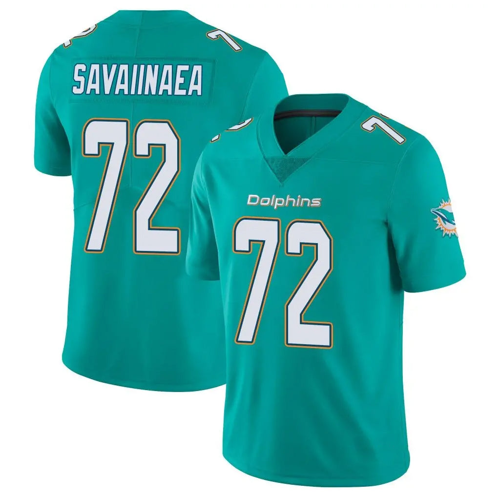 Davalo M.Dolphins #72 Jonah Savaiinaea Player Aqua Limited Vapor Untouchable Home Game Stitched Jerseys