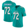 Davalo M.Dolphins #72 Jonah Savaiinaea Player Aqua Limited Vapor Untouchable Home Game Stitched Jerseys