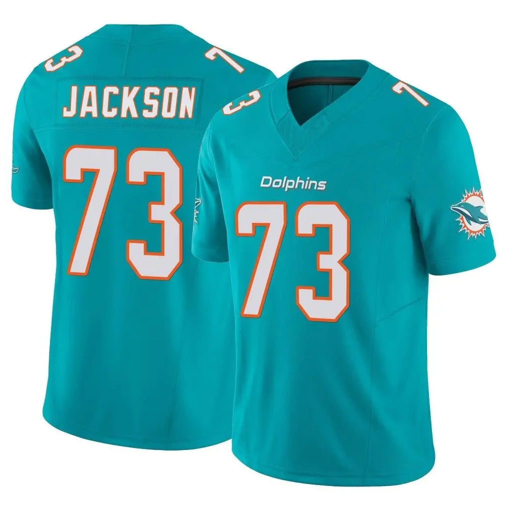 Davalo M.Dolphins #73 Austin Jackson Player Aqua Limited Vapor F.U.S.E. Home Game Stitched Jerseys