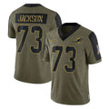 Davalo M.Dolphins #73 Austin Jackson Player Olive Salute To Service Limited Game Stitched Jerseys