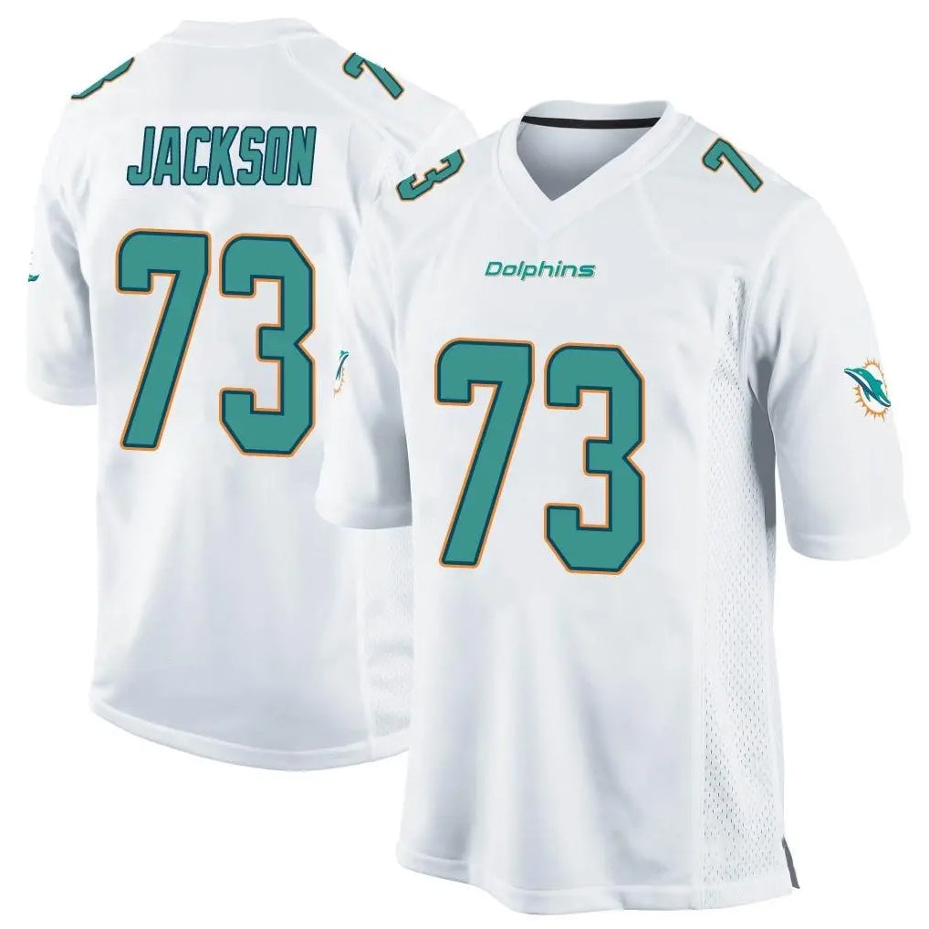 Davalo M.Dolphins #73 Austin Jackson Player White Home Game Stitched Jerseys