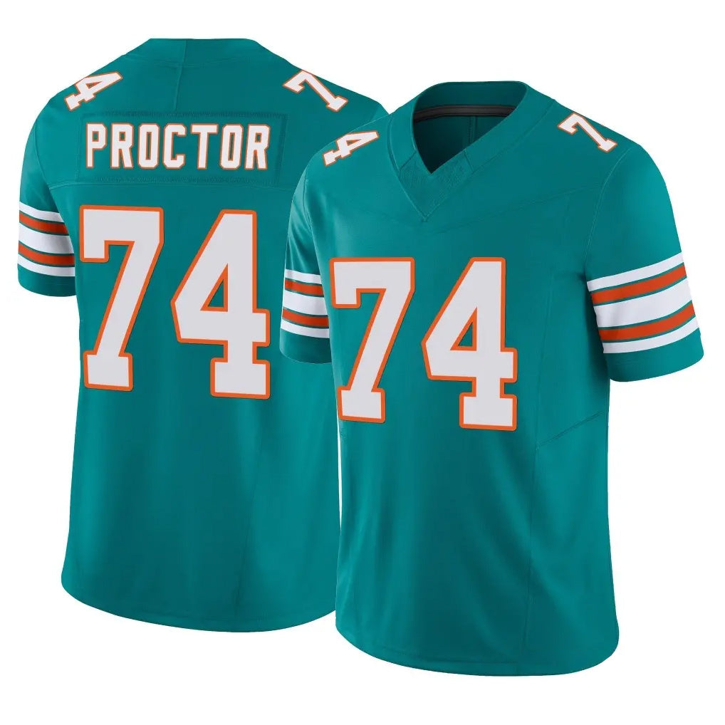 Davalo M.Dolphins #74 Kadyn Proctor Player Aqua Limited Alternate Vapor F.U.S.E. Home Game Stitched Jerseys