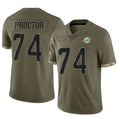 Davalo M.Dolphins #74 Kadyn Proctor Player Olive Salute To Service Limited Stitched Jerseys