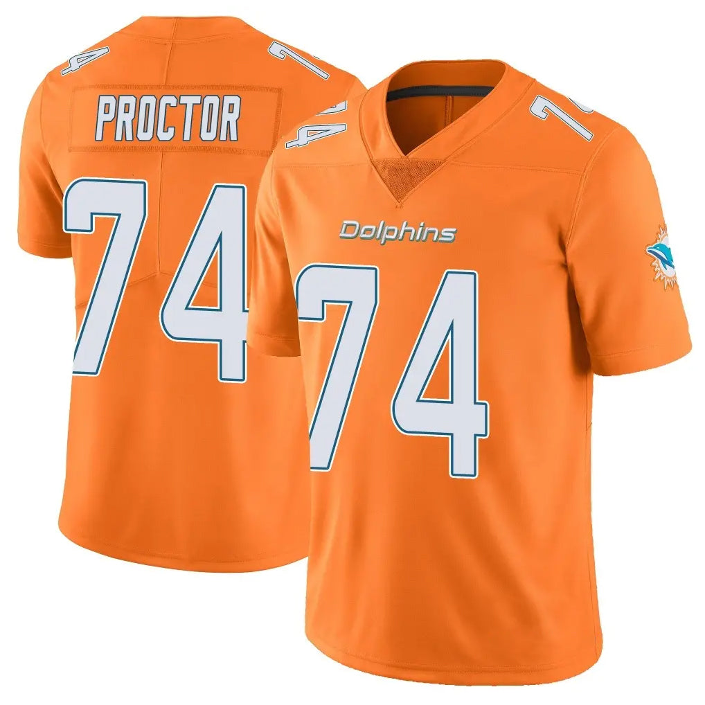 Davalo M.Dolphins #74 Kadyn Proctor Player Orange Limited Home Game Stitched Jerseys