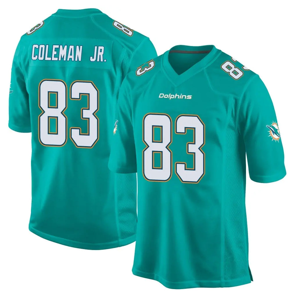 Davalo M.Dolphins #83 Kevin Coleman Jr. Player Aqua Team Color Home Game Stitched Jerseys