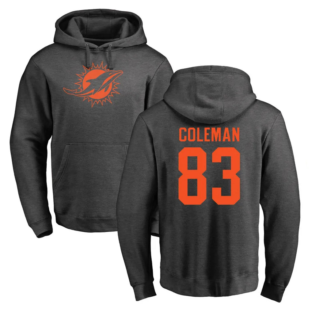 Davalo M.Dolphins #83 Kevin Coleman Jr. Player Darkgray Pullover Hoodies Limited Stitched Jerseys