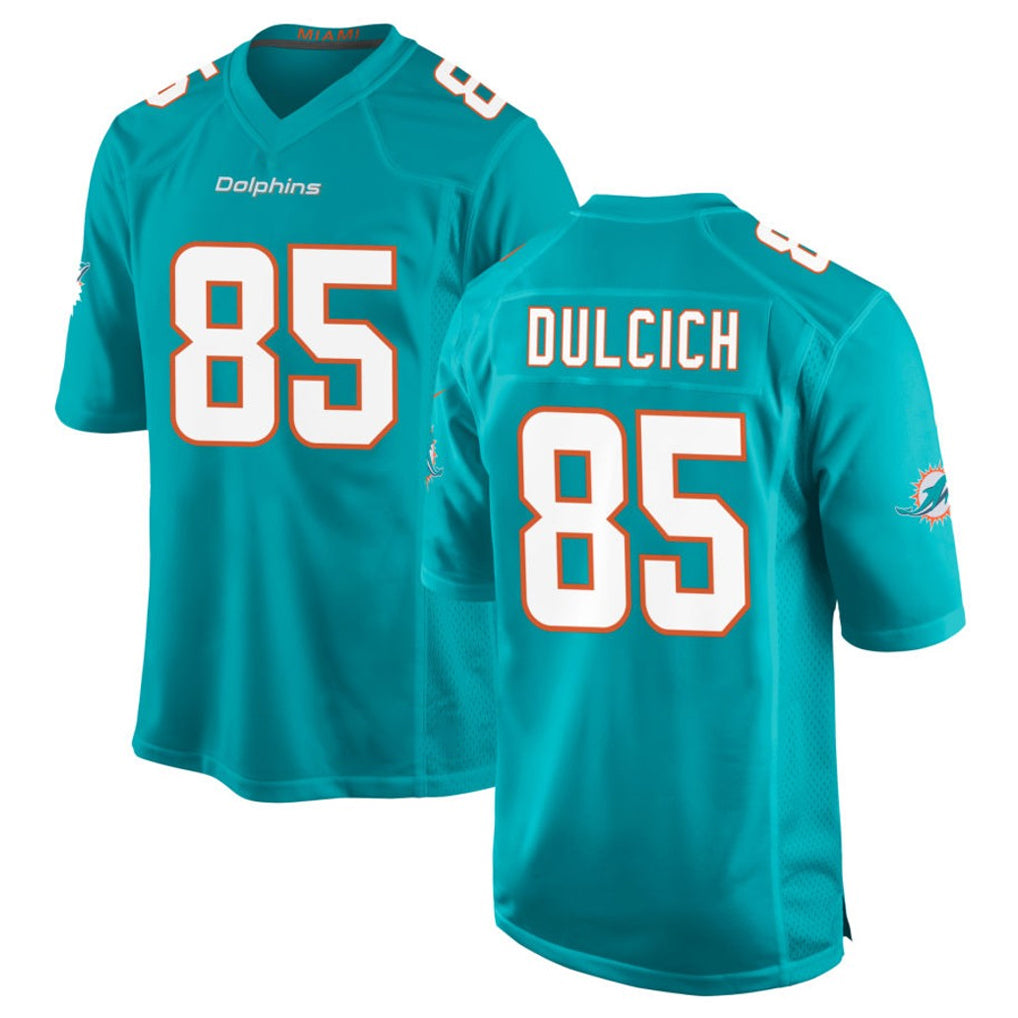 Davalo M.Dolphins #85 Greg Dulcich Player Aqua Home Game Stitched Jerseys
