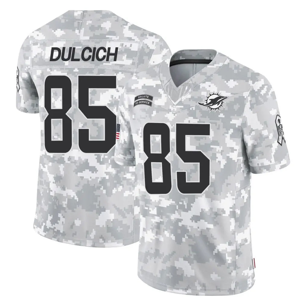 Davalo M.Dolphins #85 Greg Dulcich Player Arctic Camo Salute To Service Limited Game Stitched Jerseys
