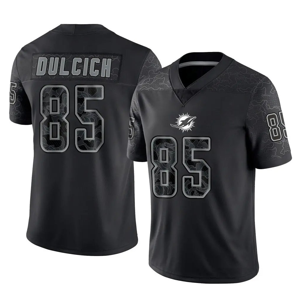 Davalo M.Dolphins #85 Greg Dulcich Player Black Reflective Limited Game Stitched Jerseys