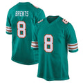 Davalo M.Dolphins #8 JuJu Brents Player Aqua Alternate Home Game Stitched Jerseys
