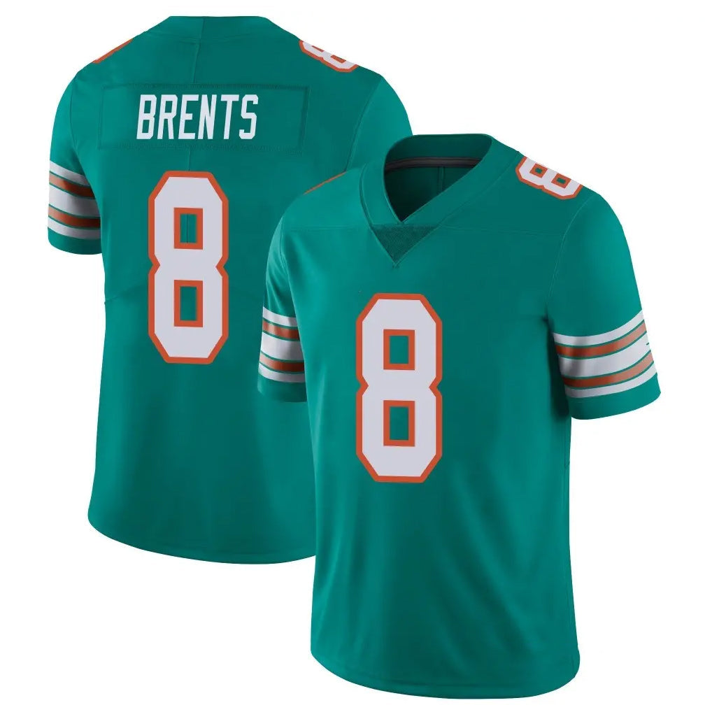 Davalo M.Dolphins #8 JuJu Brents Player Aqua Limited Alternate Vapor Untouchable Home Game Stitched Jerseys