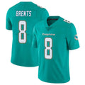 Davalo M.Dolphins #8 JuJu Brents Player Aqua Limited Vapor Untouchable Home Game Stitched Jerseys