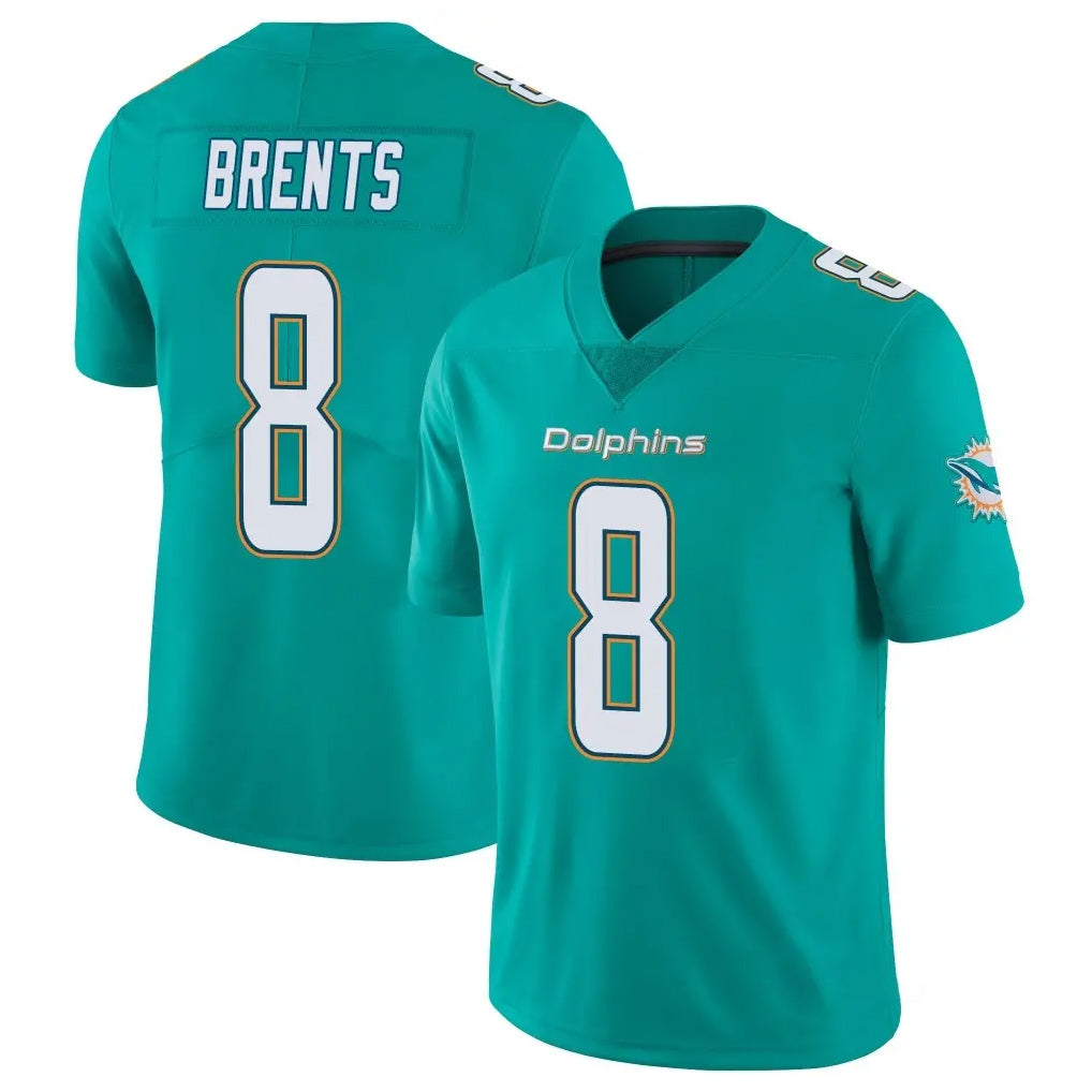 Davalo M.Dolphins #8 JuJu Brents Player Aqua Limited Vapor Untouchable Home Game Stitched Jerseys