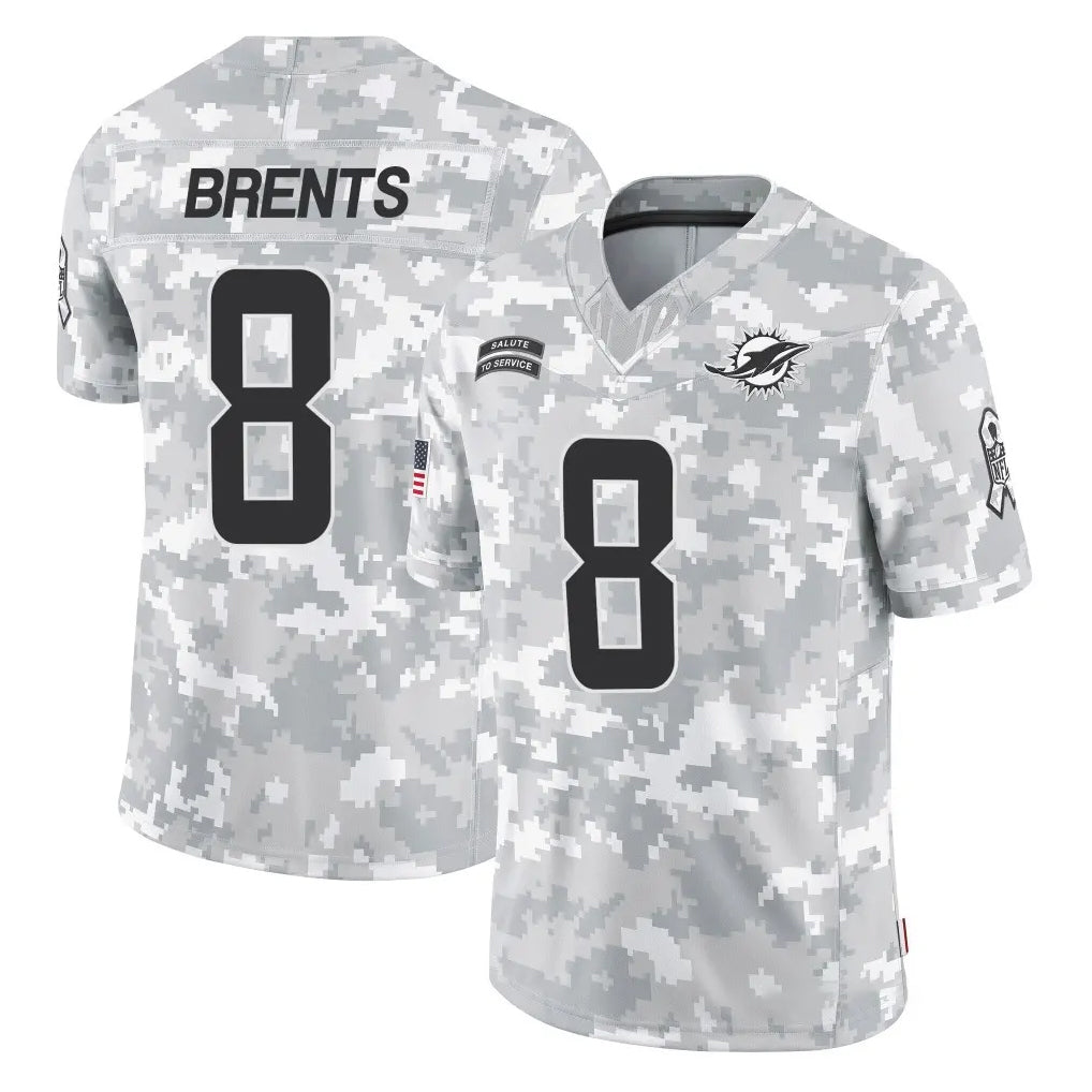 Davalo M.Dolphins #8 JuJu Brents Player Arctic Camo Salute To Service Limited Game Stitched Jerseys
