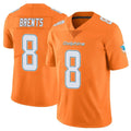 Davalo M.Dolphins #8 JuJu Brents Player Orange Limited Home Game Stitched Jerseys