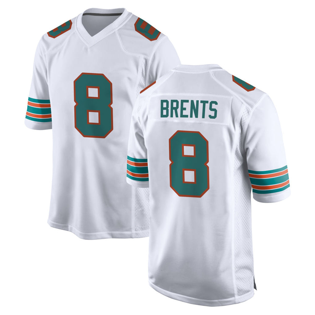 Davalo M.Dolphins #8 JuJu Brents Player White Limited Home Game Stitched Jerseys