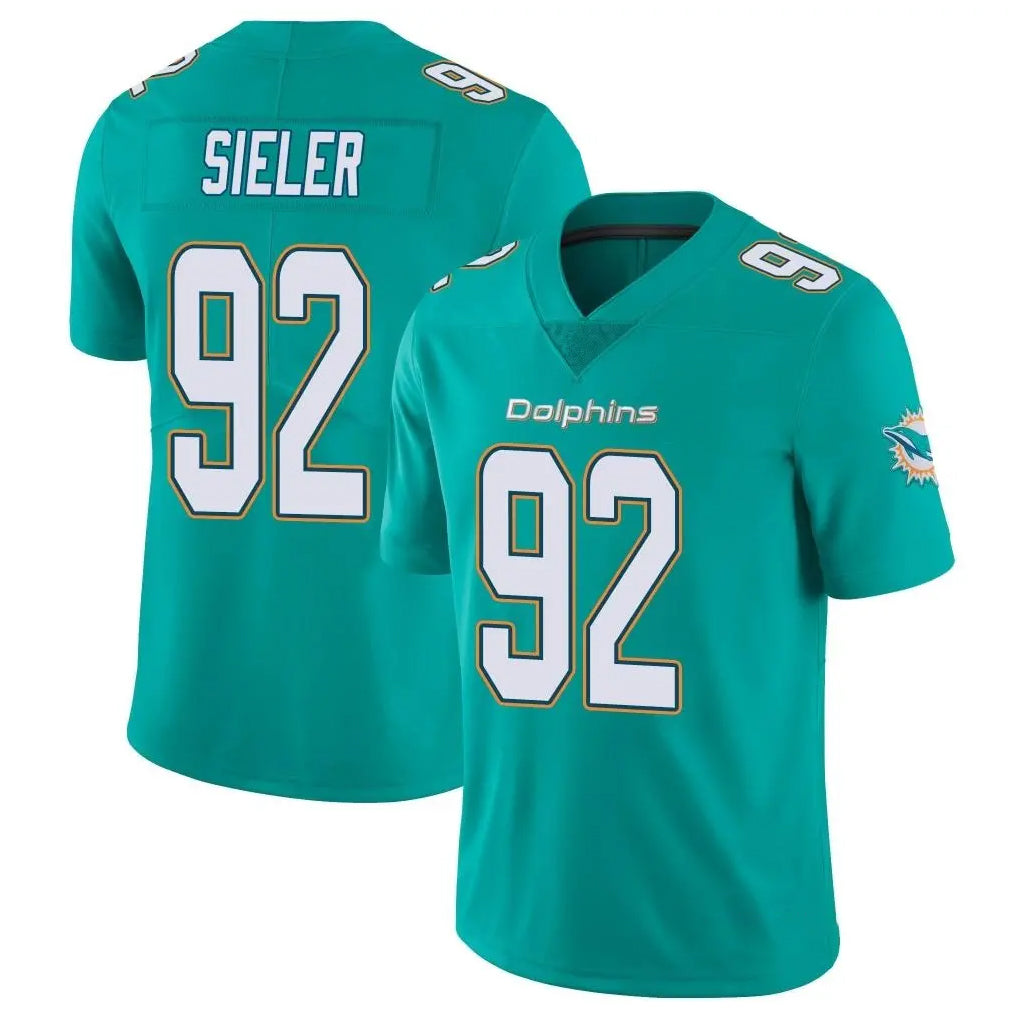Davalo M.Dolphins #92 Zach Sieler Player Aqua Limited Vapor Untouchable Home Game Stitched Jerseys