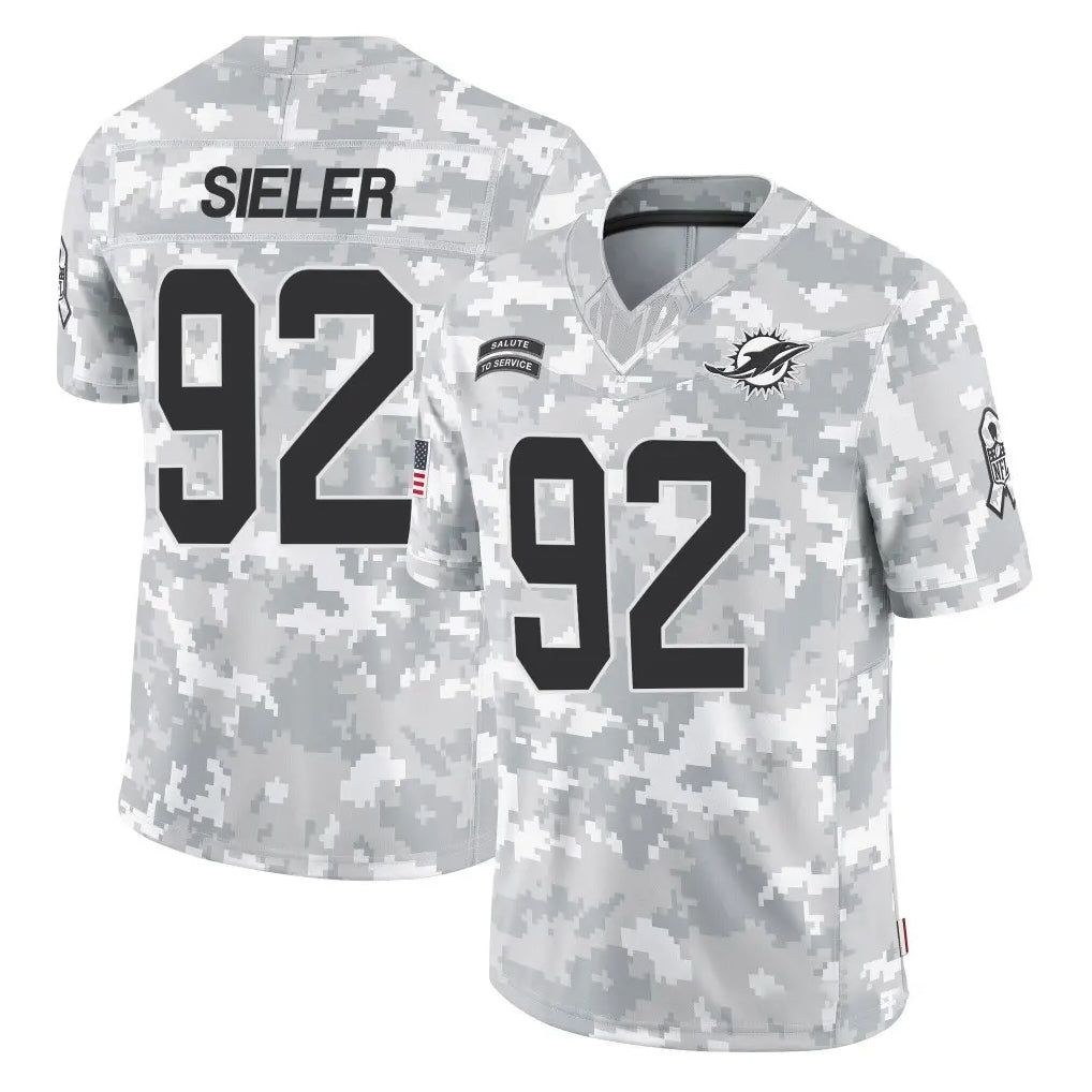 Davalo M.Dolphins #92 Zach Sieler Player Arctic Camo Salute To Service Limited Game Stitched Jerseys