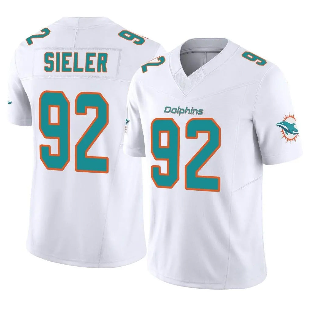 Davalo M.Dolphins #92 Zach Sieler Player White Limited Vapor F.U.S.E. Home Game Stitched Jerseys