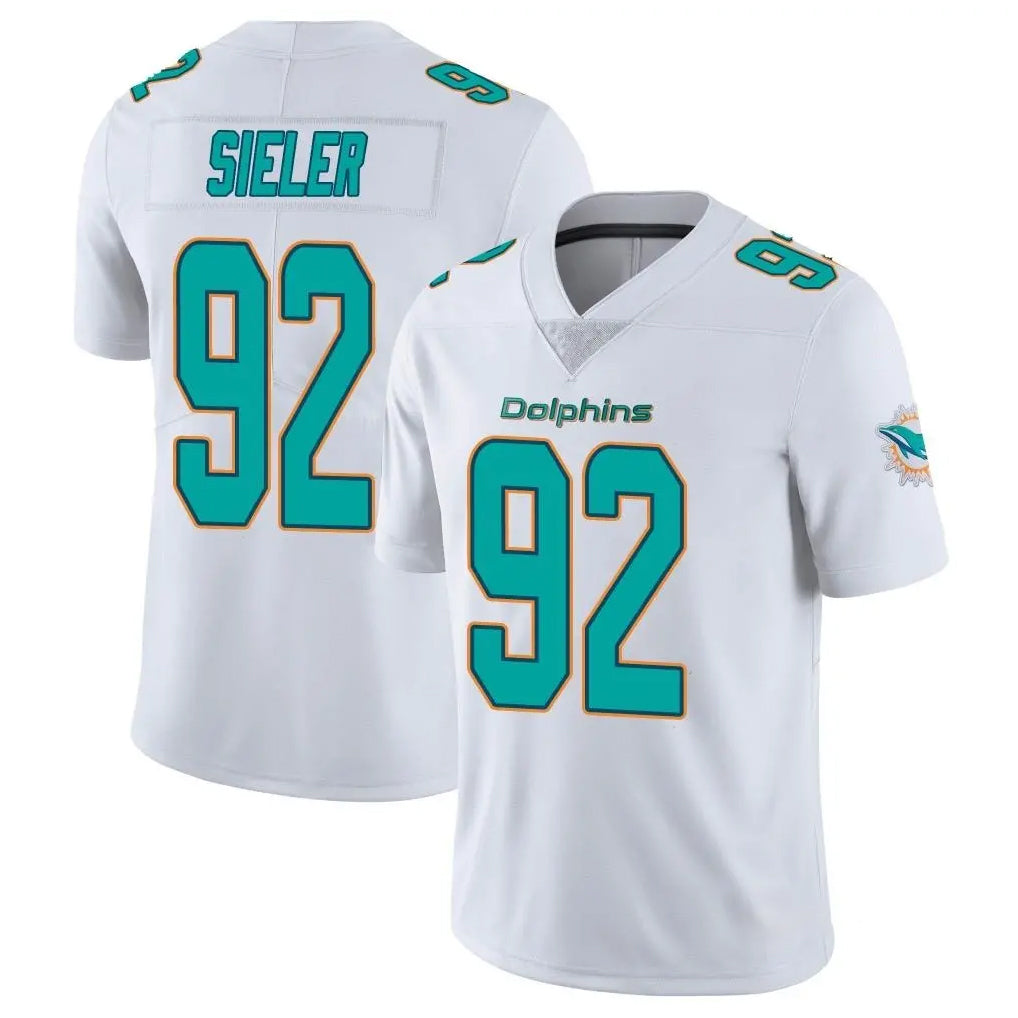 Davalo M.Dolphins #92 Zach Sieler Player White Limited Vapor Untouchable Home Game Stitched Jerseys