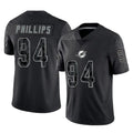 Davalo M.Dolphins #94 Jordan Phillips Player Black Reflective Limited Game Stitched Jerseys