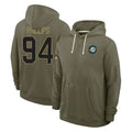 Davalo M.Dolphins #94 Jordan Phillips Player Olive Salute to Service Pullover Hoodies Limited Stitched Jerseys